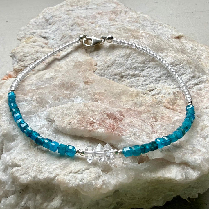 Healers Apatite & Herkimer Diamond One Of A Kind Anklet