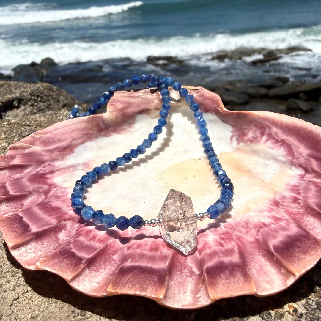 Kyanite and Herkimer Diamond One Of A Kind Necklace