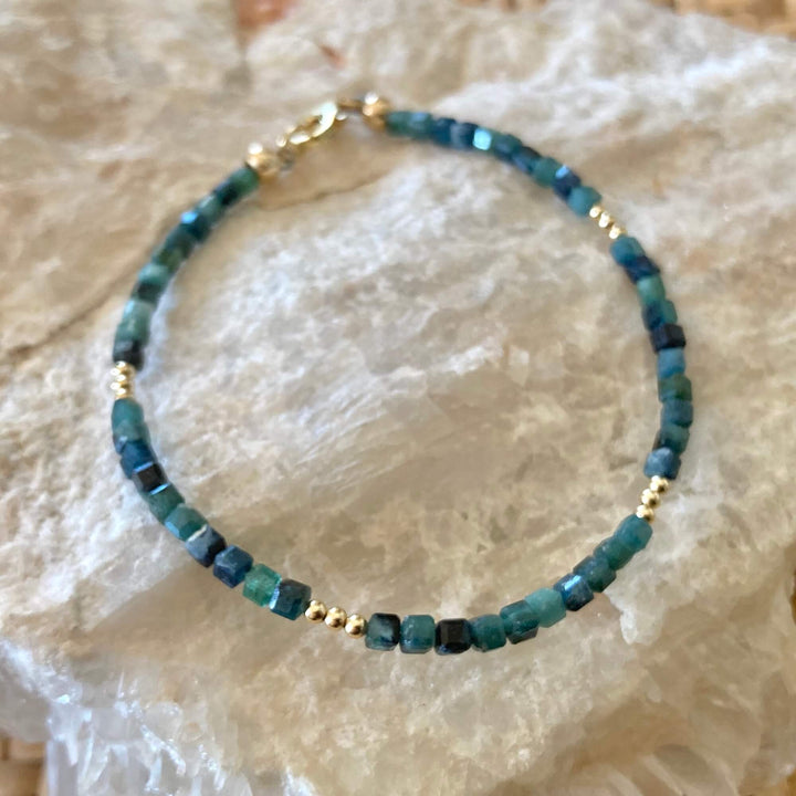 Paraiba Blue Tourmaline Gold Filled Bracelet