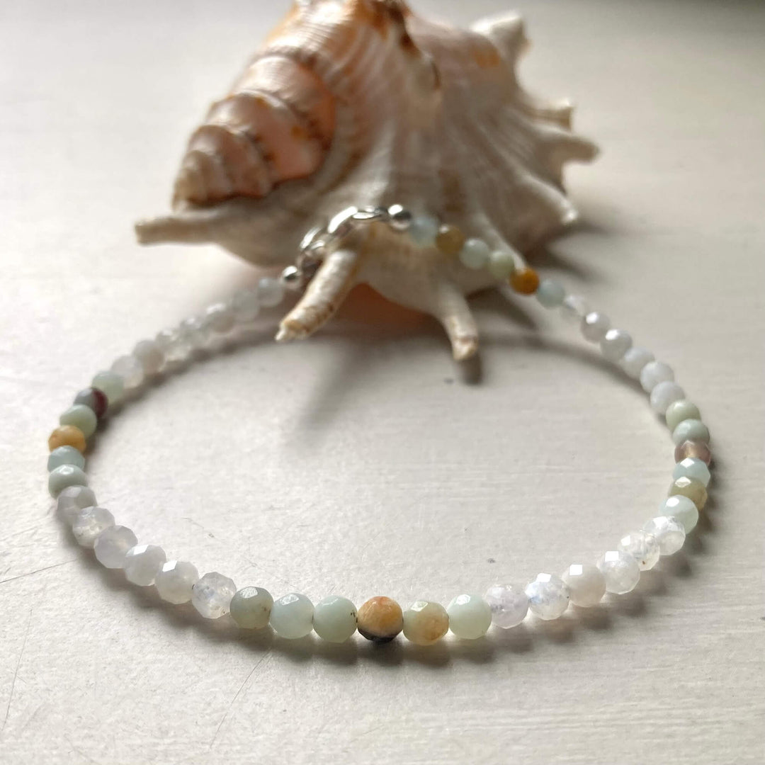 Amazonite & Moonstone Anklet