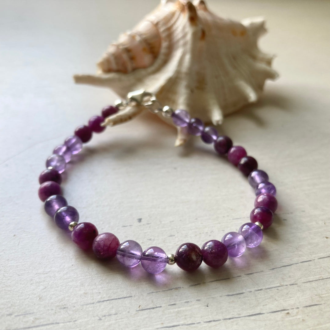 Amethyst & Lepidolite Bracelet