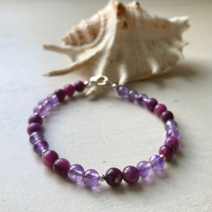 Amethyst & Lepidolite Bracelet