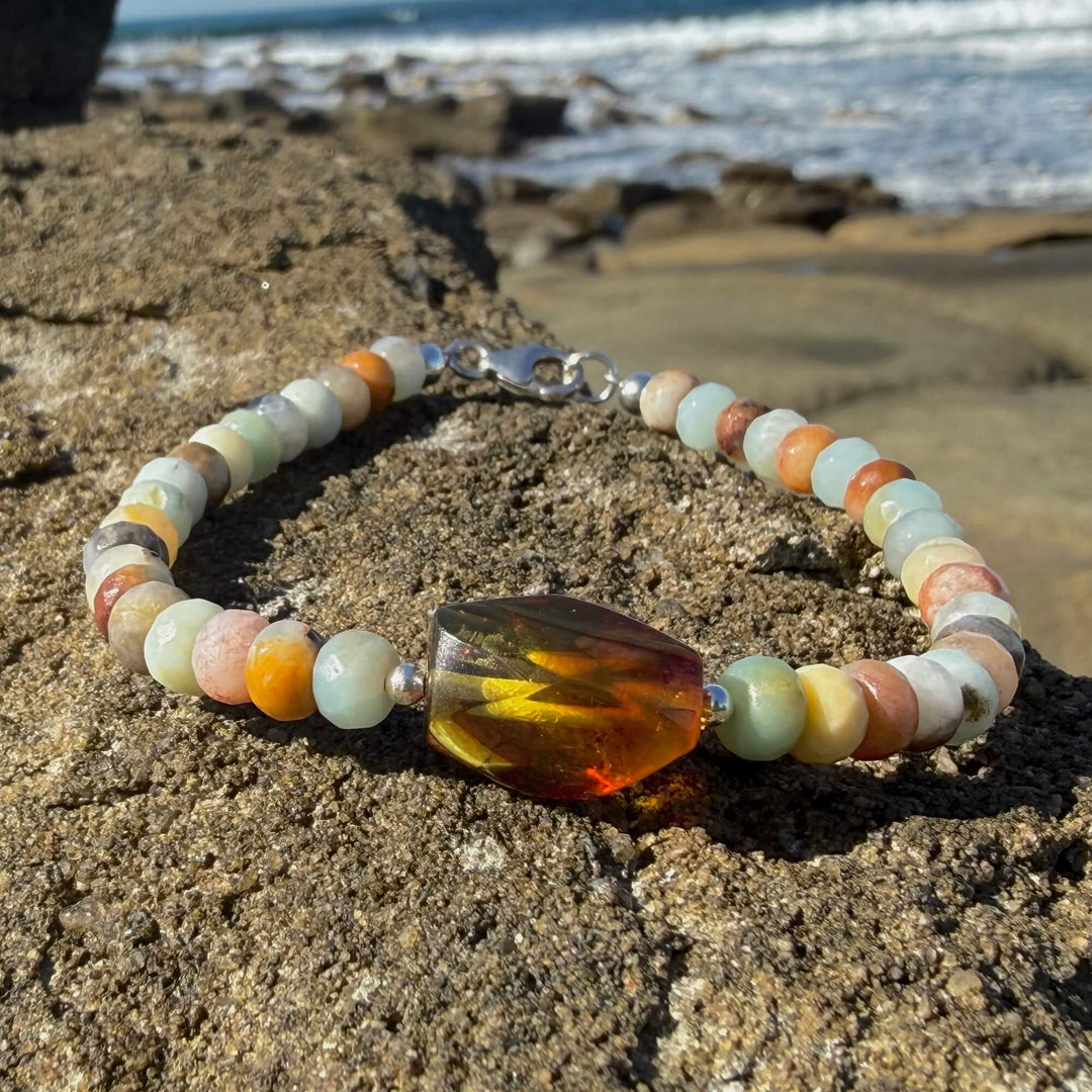 Amber & Amazonite Bracelet