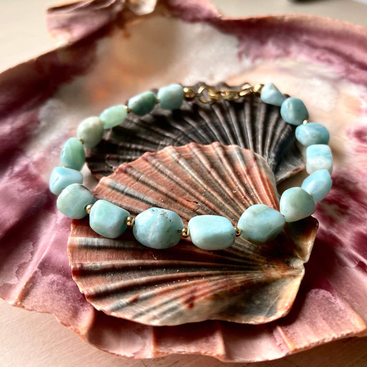 Golden Larimar Bracelet