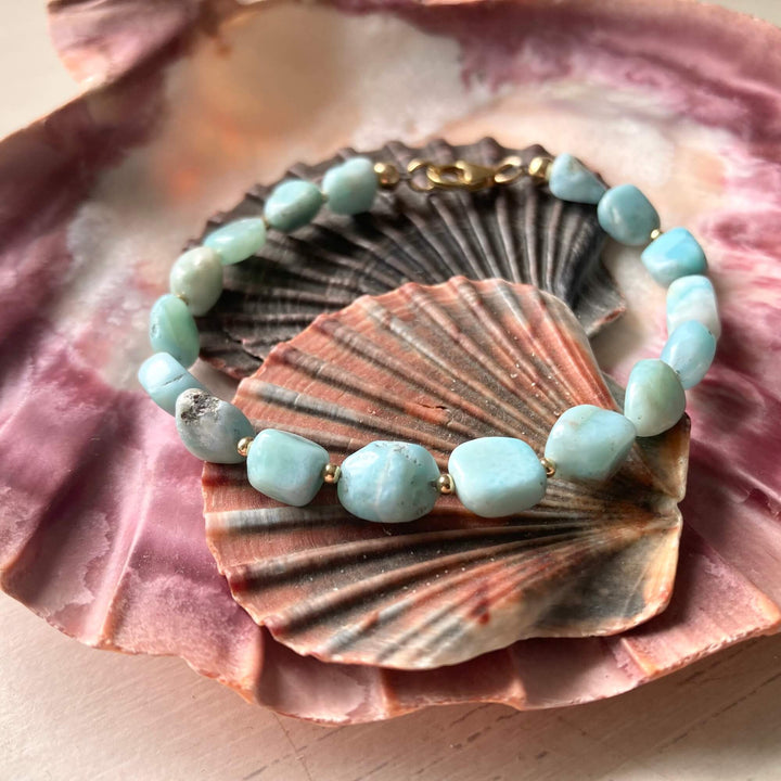 Golden Larimar Bracelet