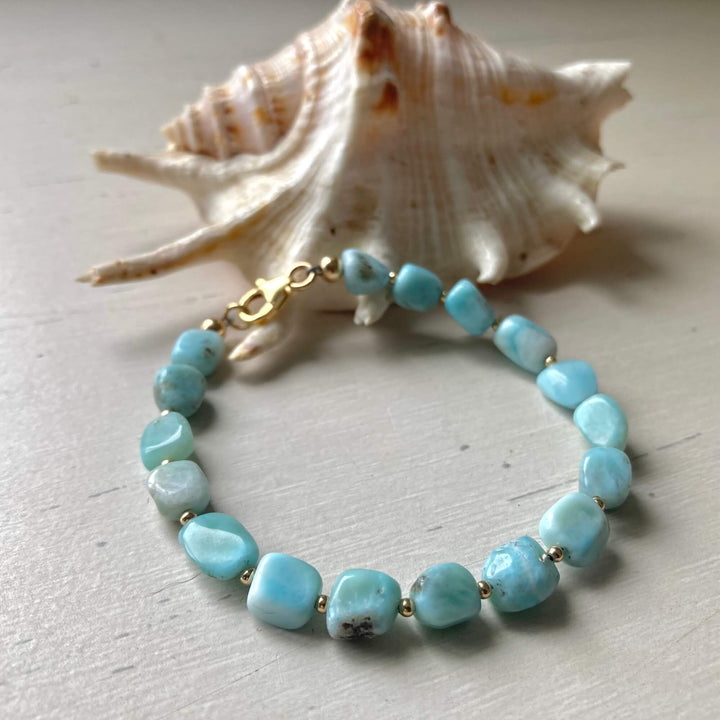 Golden Larimar Bracelet