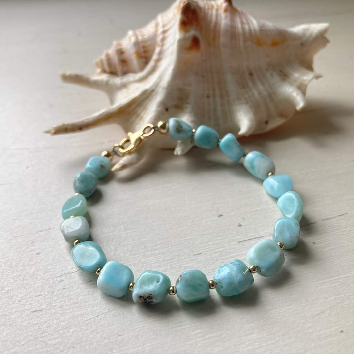 Golden Larimar Bracelet