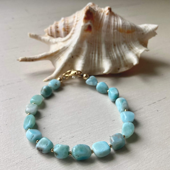 Golden Larimar Bracelet