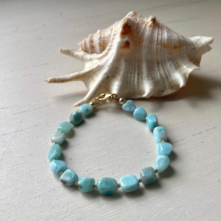 Golden Larimar Bracelet