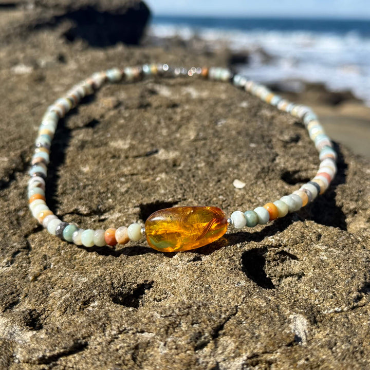 Amber & Amazonite Necklace