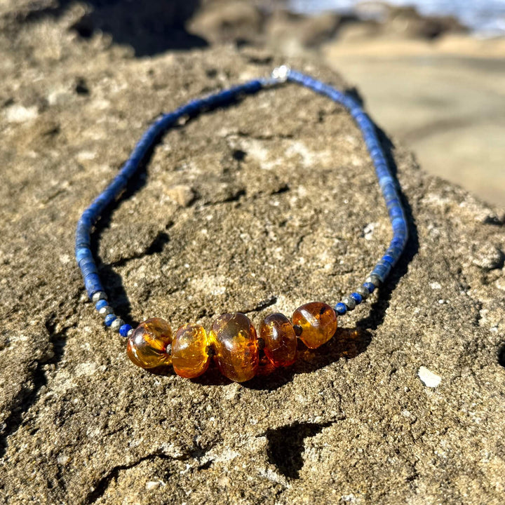 Amber & Lapis Lazuli Necklace