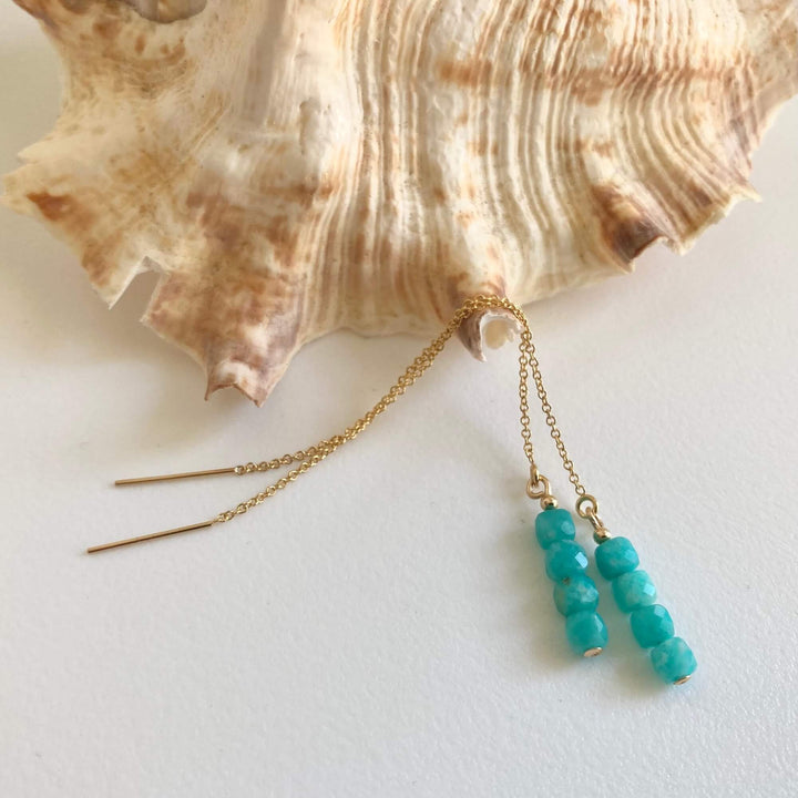 Amazonite & Gold Thread Earrings (limited Edition)