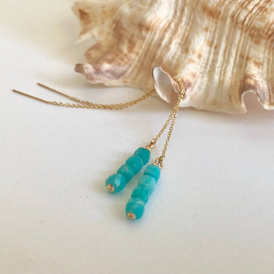 Amazonite & Gold Thread Earrings (limited Edition)