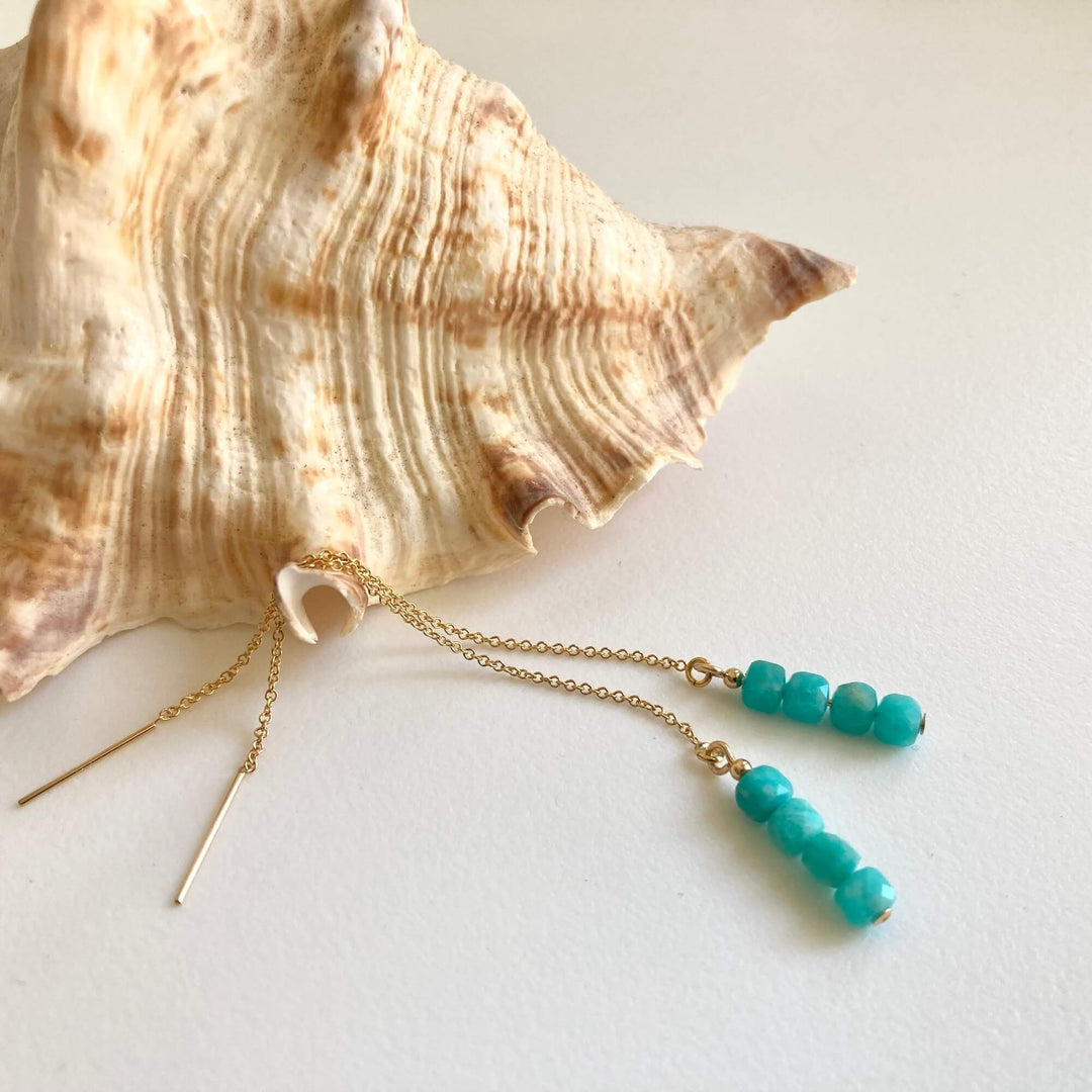 Amazonite & Gold Thread Earrings (limited Edition)