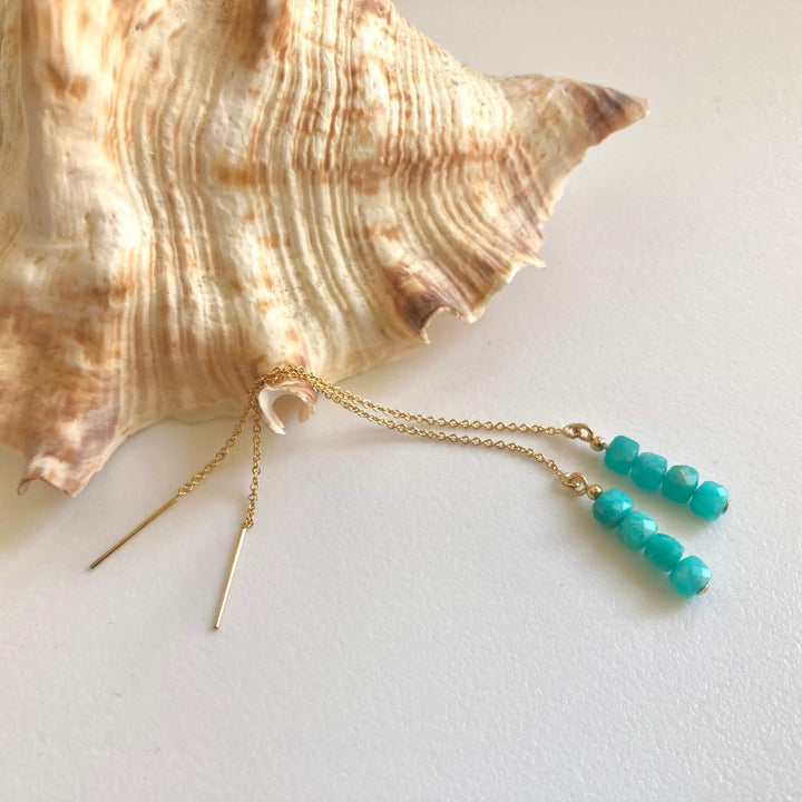 Amazonite & Gold Thread Earrings (limited Edition)