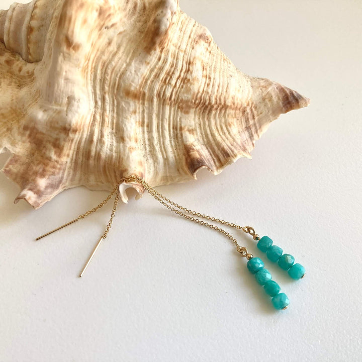 Amazonite & Gold Thread Earrings (limited Edition)