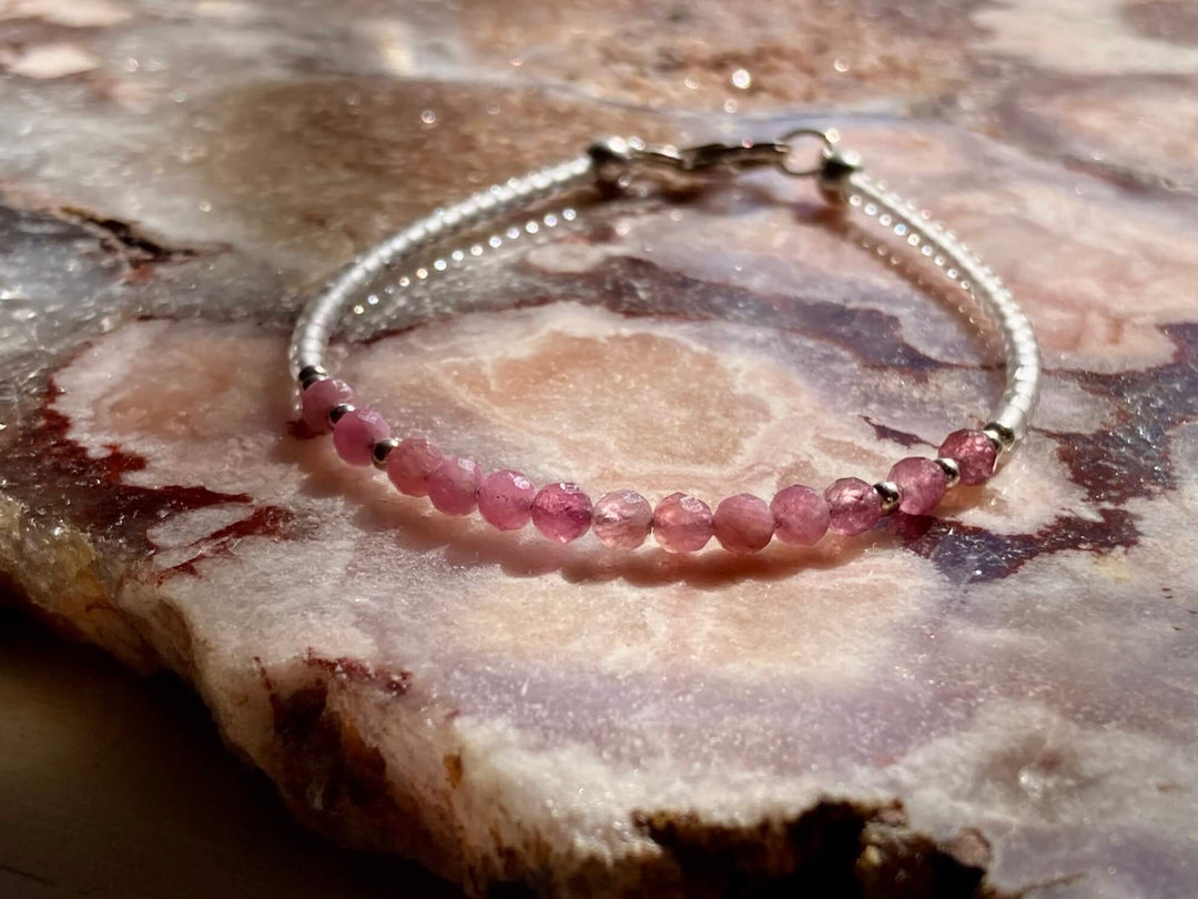 July birthstone Ruby healing bracelet