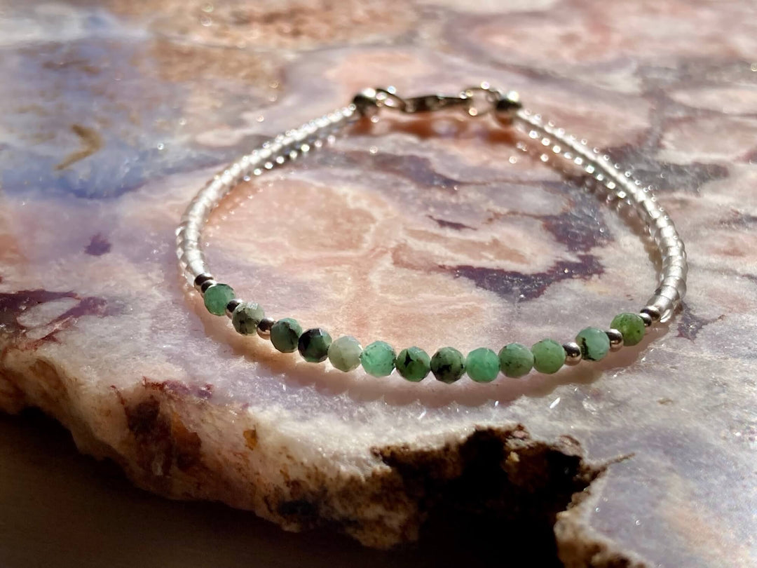 May birthstone Emerald healing bracelet