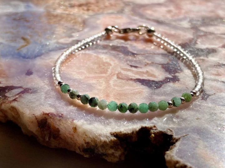 May birthstone Emerald healing bracelet