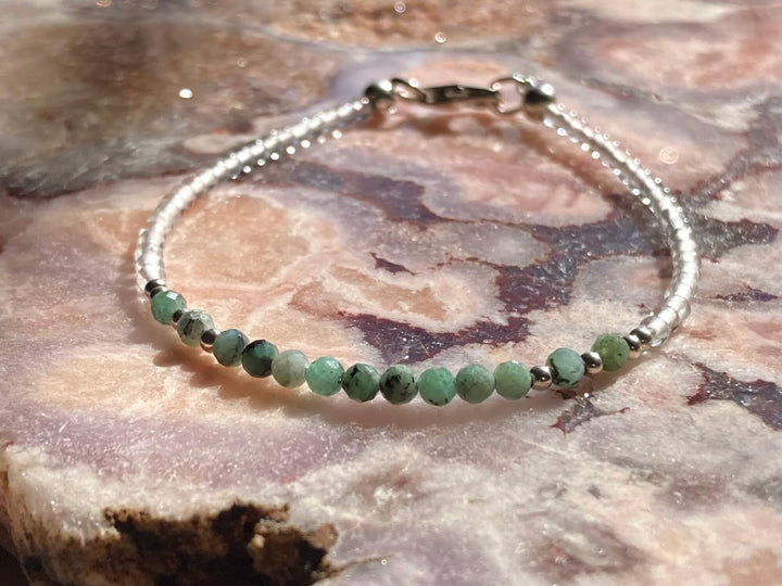 May birthstone bracelet with emerald