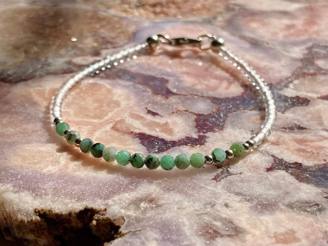 May healing emerald birthstone bracelet