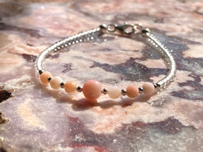 October Pink Opal birthstone bracelet