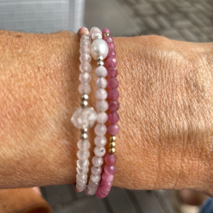 Ruby Gold Bracelet worn by happy customer created by House of Aloha