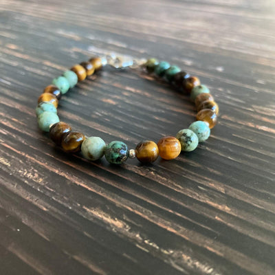 African Turquoise & tigers eye Bracelet for healing