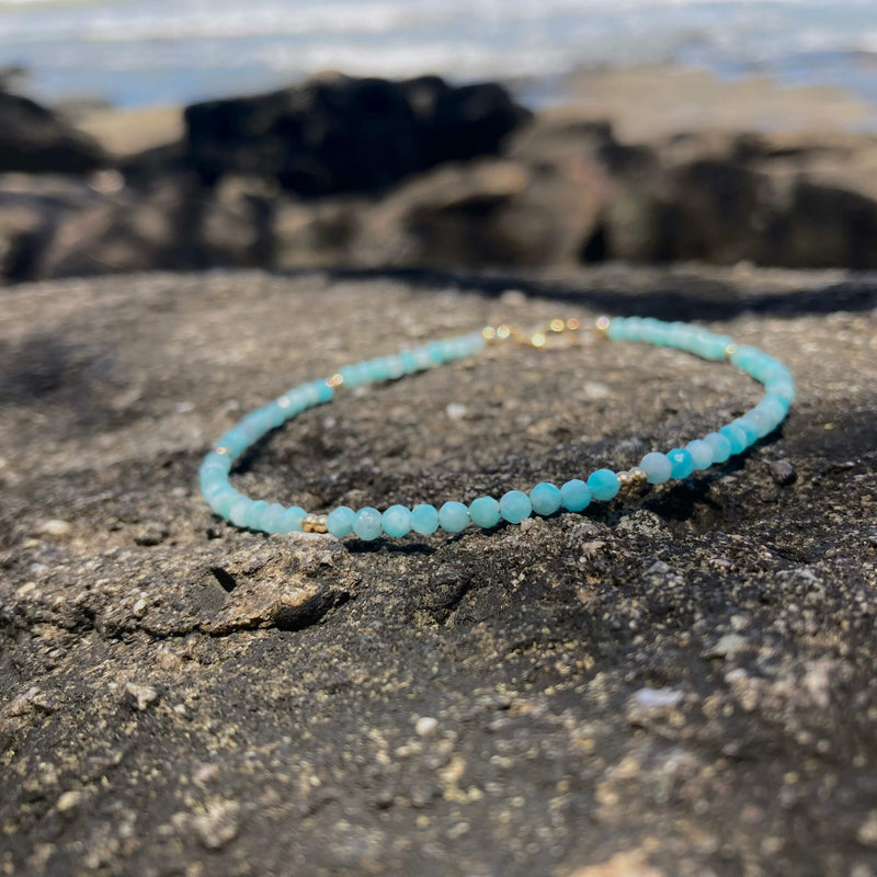 Amazonite Gold Anklet for healing