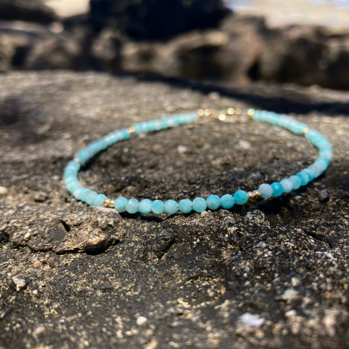 Amazonite Gold Anklet for ladies