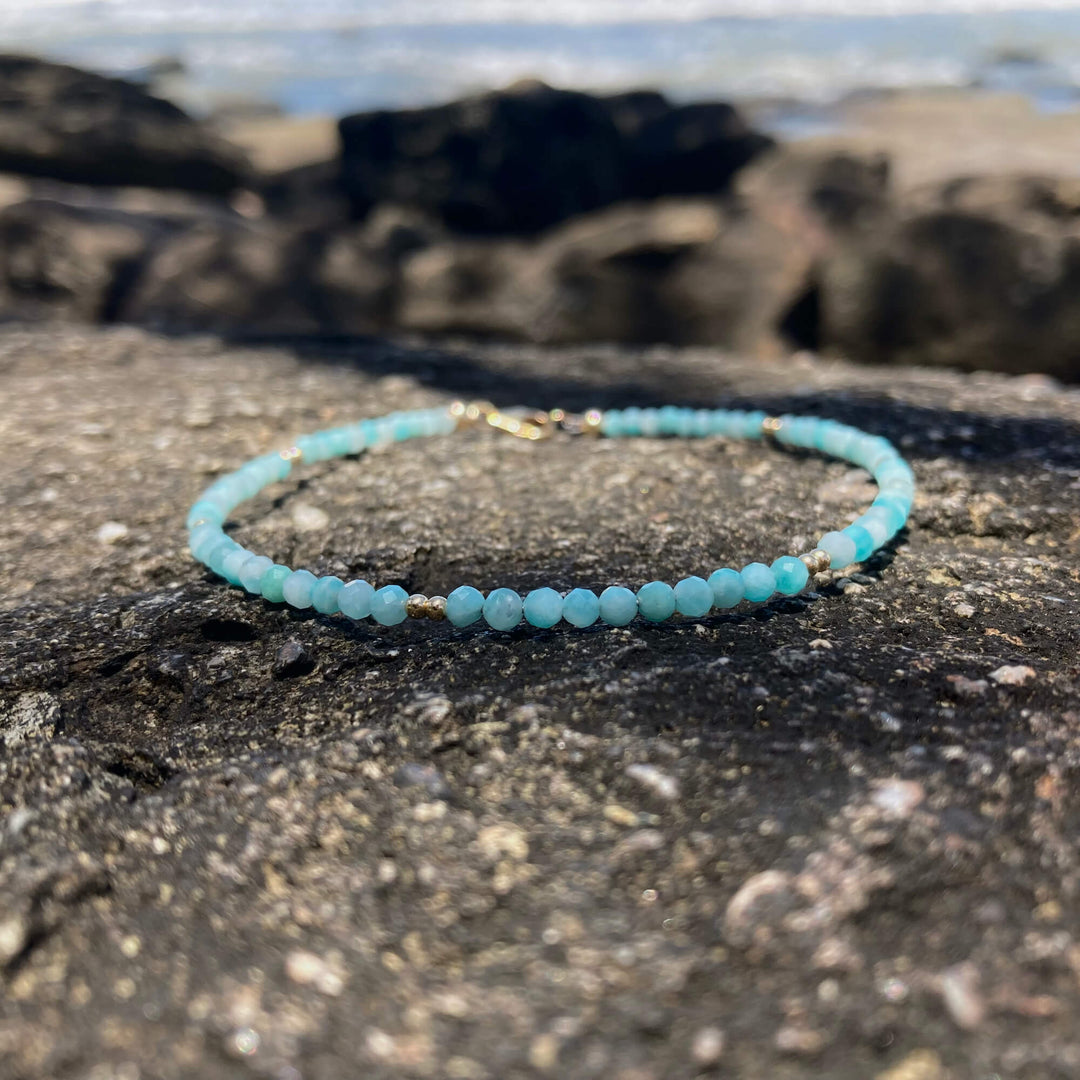 Amazonite Gold crystal Anklet