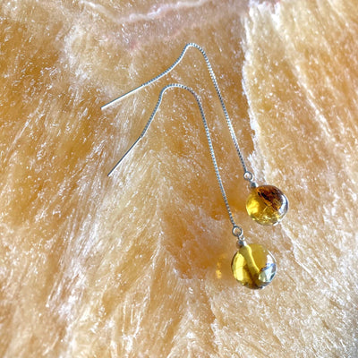 Amber Drop Thread Earrings2