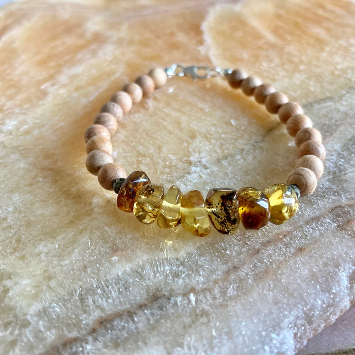 Amber & Natural Wood Unisex Bracelet4