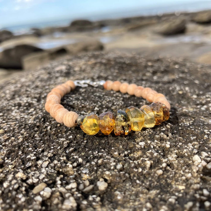 Amber & Natural Wood Unisex Bracelet6