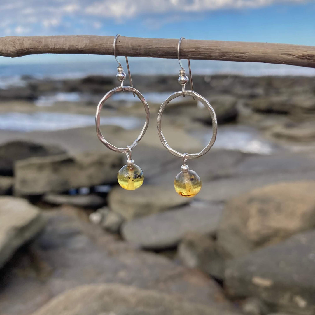 Amber Drop Hoop Earrings4