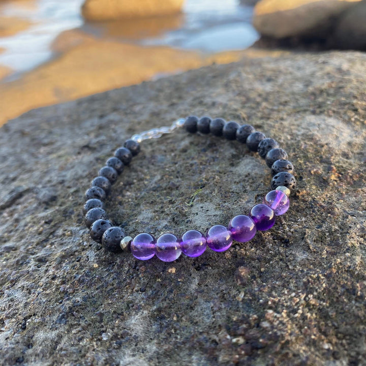 Amethyst Crystal  Mens Bracelet