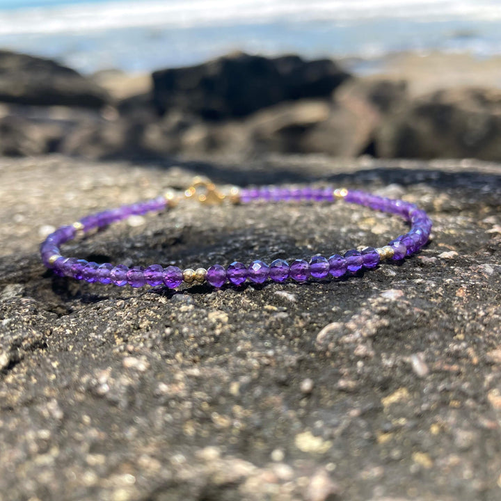 Amethyst & Gold Anklet for healing