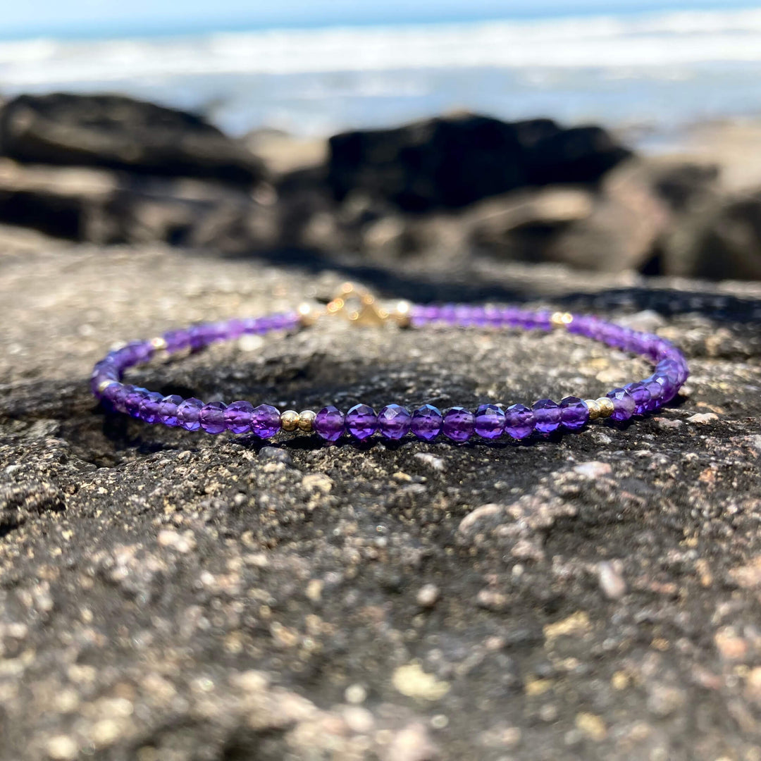 Amethyst & Gold anklet for healing