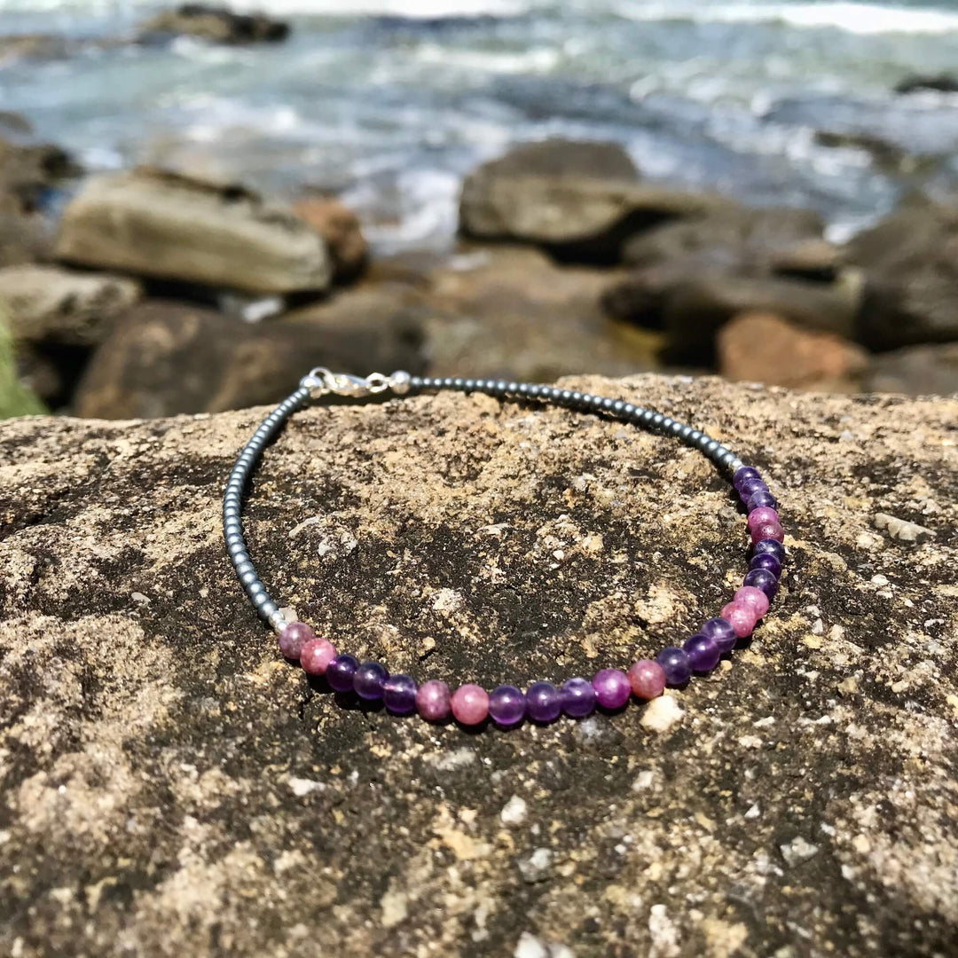 Amethyst & Lepidolite Anklet