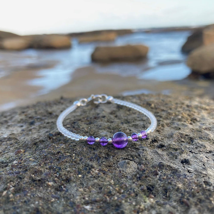 Amethyst birthstone girls bracelet