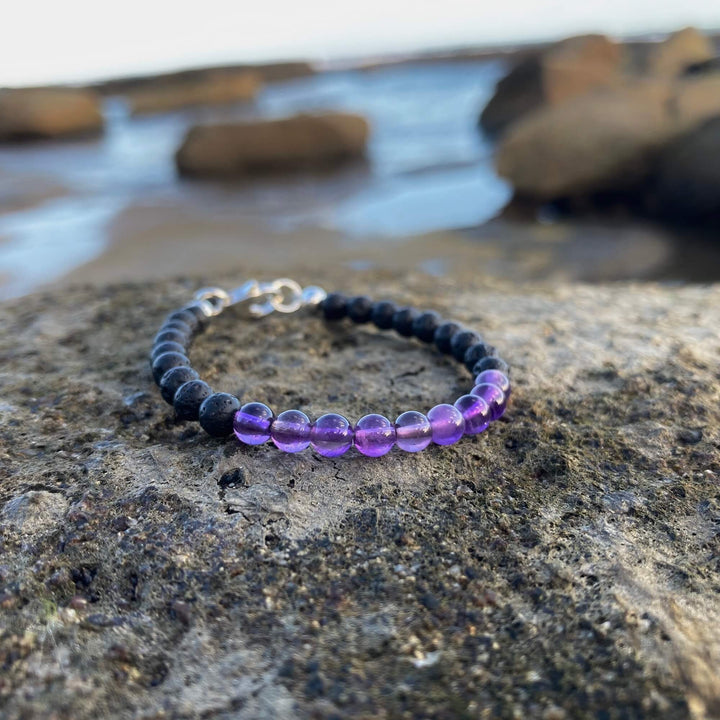 Amethyst boys birthstone bracelet