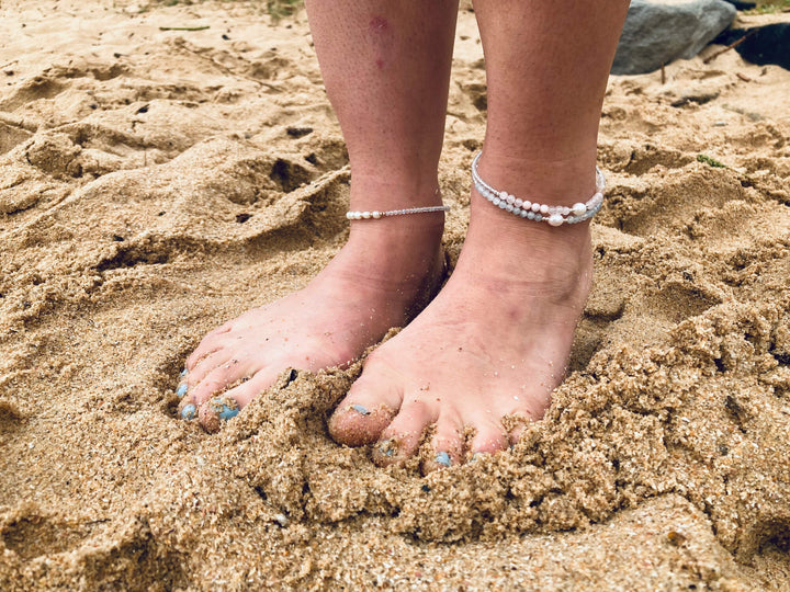 Aquamarine & Pearl Anklet