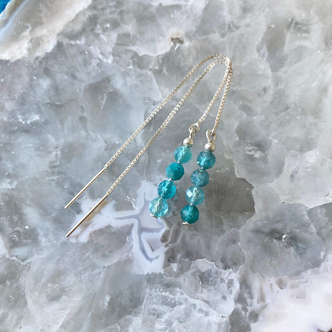 Apatite Thread Earrings for healing