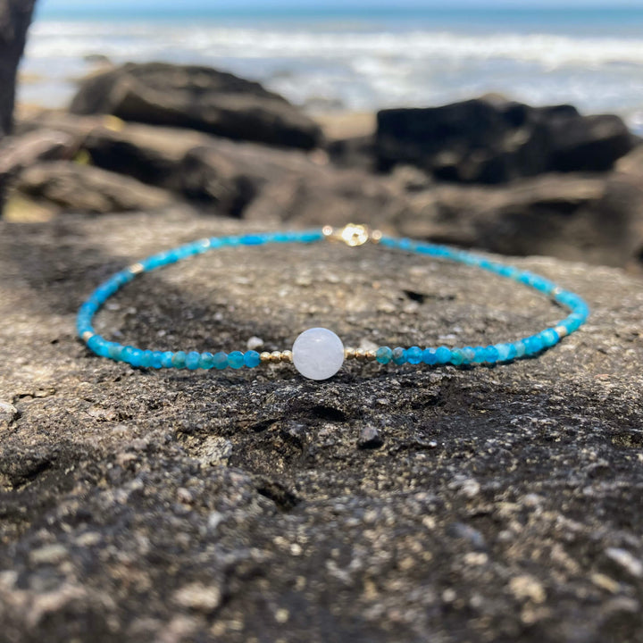 Apatite, Moonstone & Gold Necklace for abundance