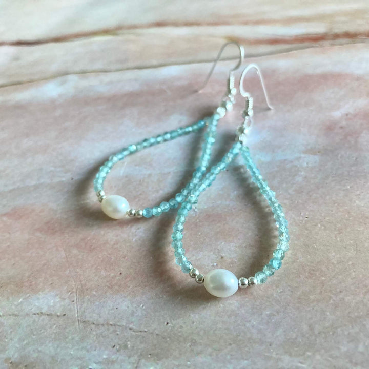 Apatite & Pearl Earrings 