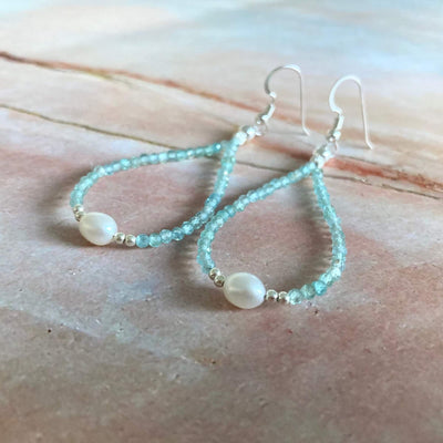 Apatite & Pearl Earrings for healing
