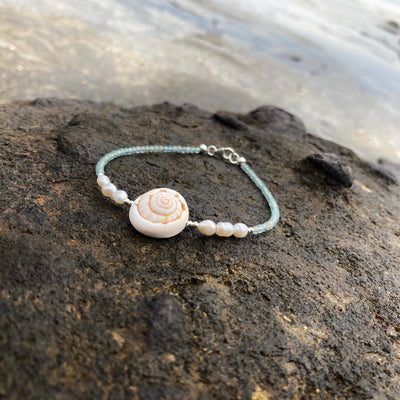 Apatite, Pearl & Shell healing Anklet