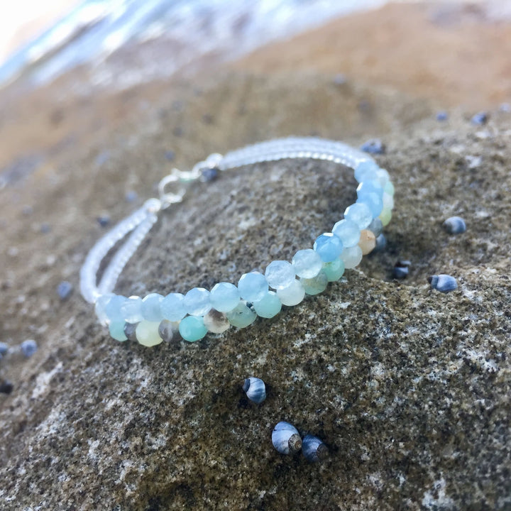 Aquamarine & Amazonite Bracelet Handmade with Aloha by House of Aloha Central Coast NSW Australia
