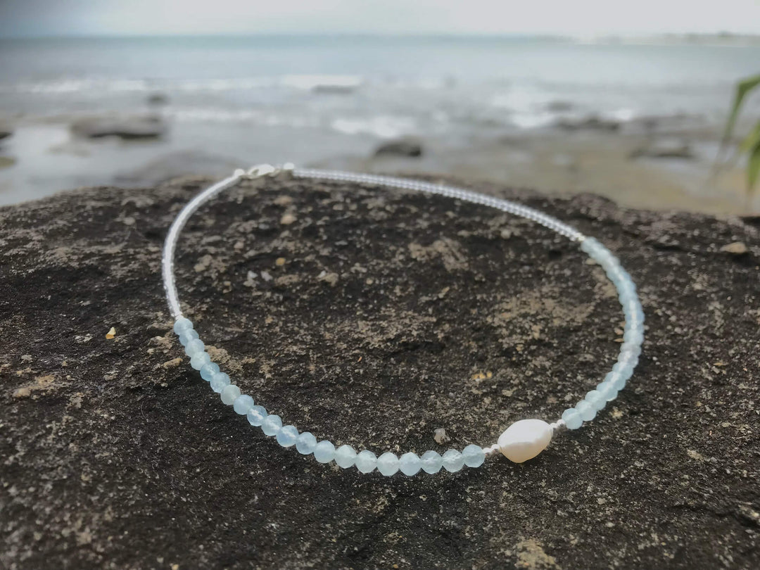 Aquamarine & Pearl Necklace