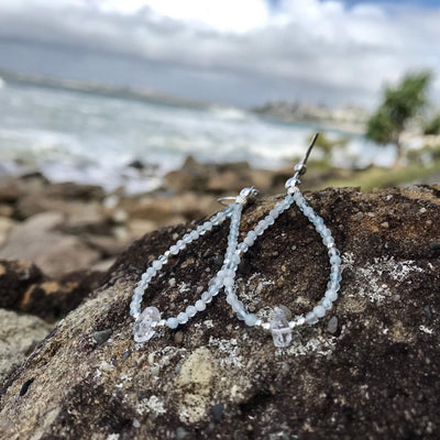 Aquamarine & herkimer Diamond Earrings for women